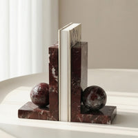 Marble Bookends Stylish Sphere Bookends Minimalist Book Stopper for Desk