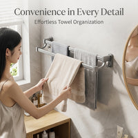 Towel Rails for Bathroom and Kitchen Use, Wall Mounted Made of Space Aluminum, No-Drill Hand and Bath Holder