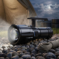 Battery Indicator Rechargeable Handheld Searchlight Side Button Zoom Searchlight Shoulder Strap Portable LED Beam Light Charging Cable