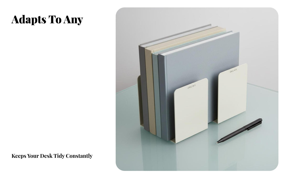 2 Pieces Minimalist Design L-Shaped Bookend Space Saving Book Stand Sturdy Construction Desktop Organizer sturdyDuty for Students, Office Workers, Librarians, Classroom, Study Room, shelf unit, Library