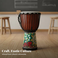 Good Sound Quality Rope-Tuned Djembe Long-Lasting Hand Drum Lightweight Percussion Instrument Handmade for Beginners, Musicians, Performance, Live Performances, Home Practice, Outdoor Gathering