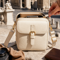 Retro PU Leather Crossbody Messenger Bag for Women - Casual Shoulder Handbag with Phone Pocket