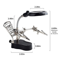 Soldering Helping Hands with Light Flexible Soldering Station with Weighted Lens Stand Hobbyists, Model Makers, Crafting