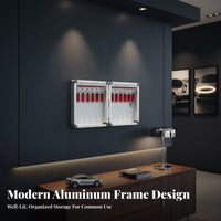 Secure Locking Mechanism Wall-Mounted Key Cabinet Includes Color-Coded Tags Wall-Mounted Key Safe Space-Saving Lock Box Heavy-Duty Construction for Realty Estate Agents, Property Managers, Car Dealership, Reception Desk, Warehouse, Workshop