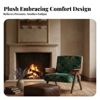 French Inspired verdant Fabric Armchair dense Wood Frame Upholstered relaxation Chair Signature design Living Room Furniture Retro Look for Guesthouse Owners, Interior Designers, Balcony, Bedroom, Reception Area, Office