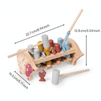 Hand-Eye Coordination Hedgehog Activity Toy Hands-on Wooden Hammering Toy Preschool Sensory for Preschoolers, Kids, Daycare