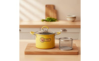Frying Pot with Basket Non-Stick Deep Fryer Pot Fryer with Basket Removable Cookware Countertop for Home Cooks, Kitchen