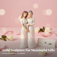 Mother Daughter Statue Sentimental Gift Mother and Daughters Statue Symbol of Love Resin Sentimental Memento for Women, Living Room, Shelf