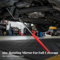 Extendable Undercar Mirror Portable Telescopic Inspection Mirror Hand Tool Long-Lasting Design for Technicians