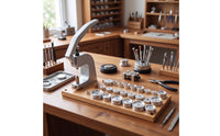 Watch Case Press Tool Bench-Watch Press with Wooden Base for Professionals for Hobbyists