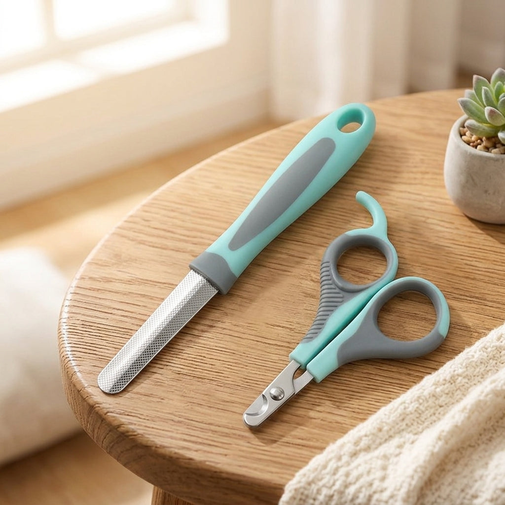 Nail Clippers and Nail File Set for Pet Grooming, Cat Nail Clippers for Small Animals, Dog Nail Clippers for Guinea Pig, Easy to Use Design