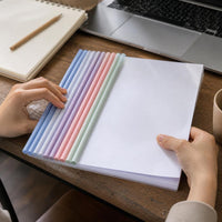 A4 Gradient Transparent Sliding Bar File Folder for Students, Loose-Leaf Document Organizer
