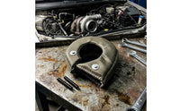 Stitched Edges Turbocharger Heat Guard Cover Snap Fasteners Woven Heat Guard Cover Circular Opening Turbocharger Blanket Wrap Coil Springs