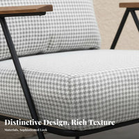 Wrought Iron Armchair Wabi-Sabi Aesthetic Highrear Armchair Retro Design Easy Assembly for Guests, Reception Area