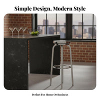 Industrial Design Backless Metal Swivel Stool Built-in Footrest Bar Chair Easy Assembly Indoor Seating Scratch-Resistant for Restaurant Owners, Adults, Homeowners, Cafe, Counter, Kitchen, Home