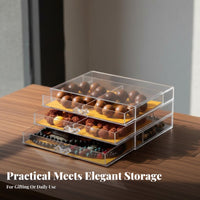 Rotatable Design Multi-Layer Bracelet Box Transparent View Rotating Jewelry Organizer Dust-Proof for Collectors, Desktop, Dressing Table