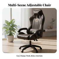 Adjustable Height Highspine Reclining Chair with Footrest 360-Degree rotating Ergonomic Recliner with Footrest certified Approved Task Seat for Streamers, Students, gaming enthusiasts, Study Room, Bedroom
