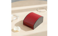 Watch Box with Hinged Lid Litchi-Grain Leatherette Watch Box Curved Flip-Top for Jewelers, Jewelry Packaging, Gift Presentation