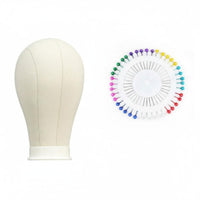 Included 40 Pins Pinnable Hairpiece Styling Head Multi-Purpose Canvas Block Head Multiple Sizes Available Hairpiece Making Mannequin for Hairstylists, Cosmetology Students, Salon, Home, Classroom