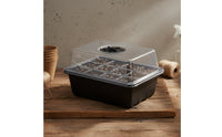 3 Pieces Vented Lid 12 Cell Tray Reusable 6 Cell Tray Sturdy Plastic Seedling Starter Kit for Plant Nursery