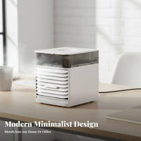 Mini Air Conditioner Fan Cools & Humidifies Personal Air Conditioner Fan 7 Color Night Light Portable Misting Chiller for Office, Bedroom, Dorm Room