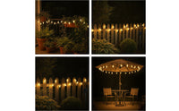 Outdoor String Lights with Solar Panel Decorative Solar String Lights Warm White Hanging for Garden, Patio, Fence