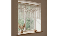 Cotton Woven Curtain with Rod Leaf Pattern Macrame Curtain Fringe Macrame Panel Decorative for Doorway