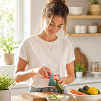 Multi-Functional Fruit Peeler, Japanese Rotating Dual-Head Kitchen Peeler for Melons, Fruits and Vegetables