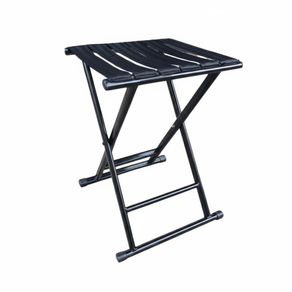 Foldable Design Collapsible Frame Stool Compact Collapsible Frame Webbed Stool Sturdy Folding Seat Quick Setup for Anglers, Travelers, Fishing, Outdoors, Camping, Hiking