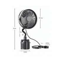 Cup-Holder Car Fan Adjustable Air Circulation 3-Speed Car Fan