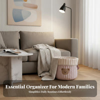 Kids Storage Basket Korean Design Soft Diaper Holder Kids Toy Storage Bin Versatile Foldable Nursery Bin Child-Safe Material