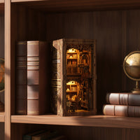 Book-Shaped Display Scene Kit Decorative Bookshelf Insert Relaxing 3D Wooden Puzzle for Library