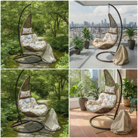 Hanging Chair with Stand Outdoor Hanging Basket Chair Patio Furniture for Adults, Readers, Backyard, Garden, Balcony