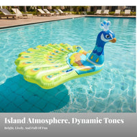 Long-Lasting PVC Material Inflatable Pool Lounger Heavy Duty Vinyl Floating Water Bed Portable for Adults, Family, Beach, Lake
