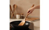 Wooden with Hanging Hole Smooth-Polished Wooden Long-Handled Turner with Hanging Hole for Home Cooks, Kitchen