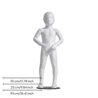 Full-Body Child Mannequin White Kids Clothing Mannequin Sturdy Dress Form for Shop Storefronts