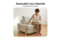 Foldable 4-in-1 Folding Lounger Space-Saving Fold-out Sleeper Ottoman Adjustable Backrest Convertible Sofa Removable Cover for Apartment Dwellers, Guests, Students, Small Areas, Bedroom, Home Office