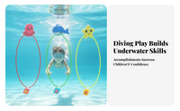 3 Pieces Pool Diving Hoop Reusable Seasonal Fun Item Upright Standing Weighted Diving Hoop