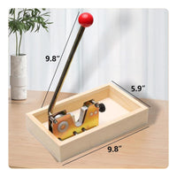 Wooden Base Lever Nut Sheller Red Handle Manual Nut Sheller Adjustable Screw Nutcracker