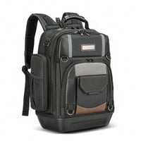 Zippered Compartments Molded Base Backpack Large Capacity Heavy-Duty Tool Backpack Molded Base Tool Bag for Job Site, Worksite