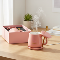 55°C Coffee Mug Warmer with Ceramic Mug Gift Set