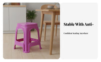 Non-Slip Design Stackable Plastic Stool Space-Saving Stackable Backless Stool Heavy-Duty Household Furniture Sturdy Construction for Families, Party Guests, Living Room, Small Apartments, Classroom, Office