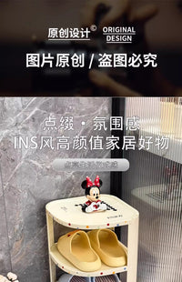 鞋架宿舍桌下简易小窄家用门口鞋柜2025新款多层折叠鞋子收纳神器 棋盘格鞋架【三层】