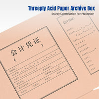 Kraft Paper Accounting Box, Archival Storage Organizer, Double-Sided Opening, Large Capacity, Office Document Holder
