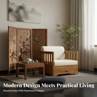 sturdy Wood Frame Wooden Armchair with Storage Drawer Modern Minimalist aesthetic Upholstered Armchair Space-Saving Single Sofa Comfortable paddinging for Apartment Dwellers, Homeowners, Individuals, Small Spaces, Bedroom, study alcove, Reception Area