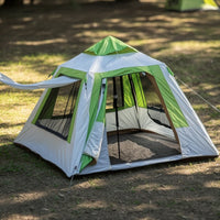 Bug-Proof Inflatable Tent with Mesh Openings and Doors Portable Inflatable Tent with Awning Quick-Setup Breathable for Backyard