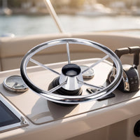 Stainless Steel Boat Steering Wheel Corrosion-Resistant Marine Steering Wheel Rustproof Universal for Boats