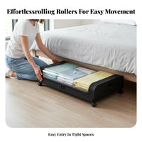 Wheeled Collapsible container Space-Saving Underbed Container low-height for Students
