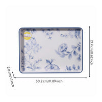 Food-Grade Material Blue and White Floral Dinnerware Heat-Insulating Chinese Design Melamine Tableware Chip Resistant for Restaurants