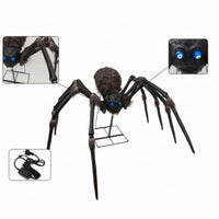 Large Giant Arachnid with Light-up Eyes Glowing Giant Arachnid with Sensor Scary Decorations Creepy for Haunted House, Yard, Porch, Halloween Party